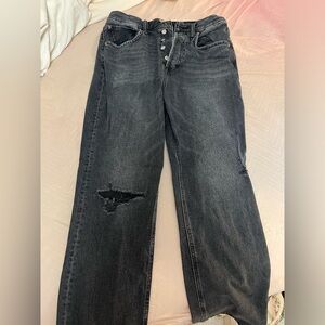 Denim Forum Aritzia Distressed Black Jeans